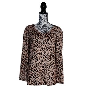 Cheetah print long sleeve blouse